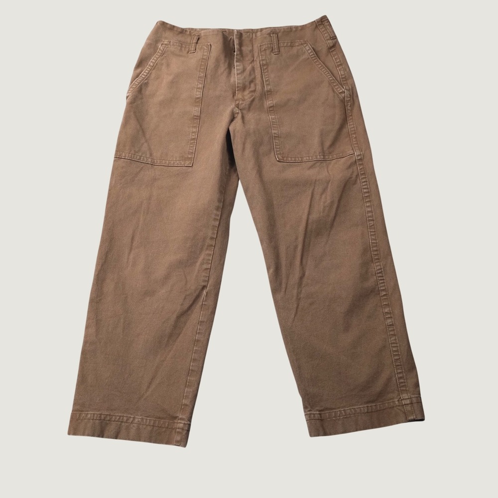Everlane Utility Pant 10 Cocoa Brown Cotton Stretch Straight Leg Minimalist